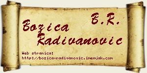 Božica Radivanović vizit kartica